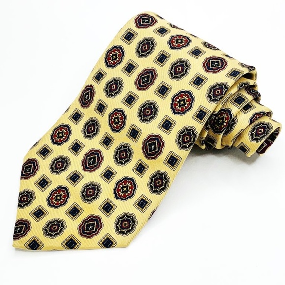 Tommy Hilfiger Other - Tommy Hilfiger Silk Tie Yellow Geometric Pattern